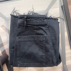 Zara The Marine Straight Black Jeans Wide Leg